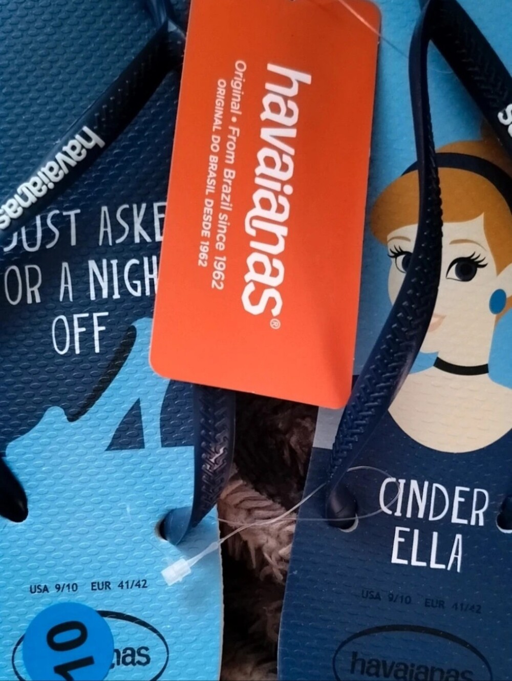 Havaianas Cinderella Navy and Light Blue Flip Flops - Picture 3 of 4